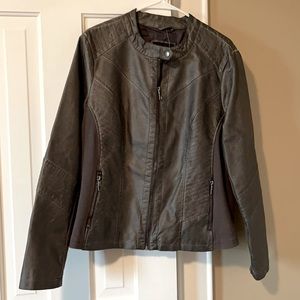 Maurices grey faux leather jacket